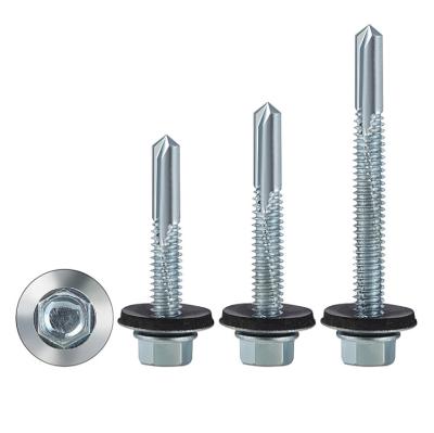 De aço inoxidável de madeira galvanizado de Tek da cabeça do hexágono do metal encanta o parafuso da perfuração do auto com as arruelas de Epdm que telham o parafuso