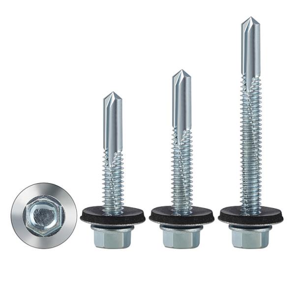 Galvanised Metal Hexagon Head Tek Wood Stainless Steel Hex Self Drilling Screw With Epdm Washers Roofing Screw