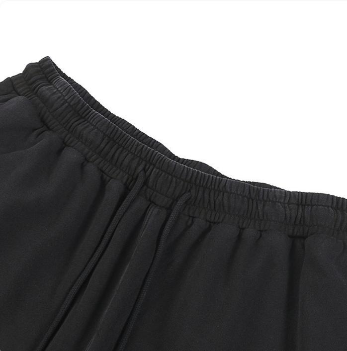 Spray Wash Cotton Straight Leg Pants High Waist Cotton Straight Leg Trousers No Stretch