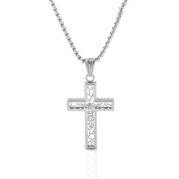 New hollowed out cross men's necklace, fashionable, simple and exquisite accessories wholesale