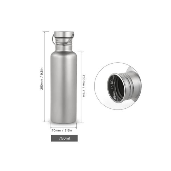 Sports Pure Titanium Water Bottle Travel Mug for Camping Hiking Cycling Fitness