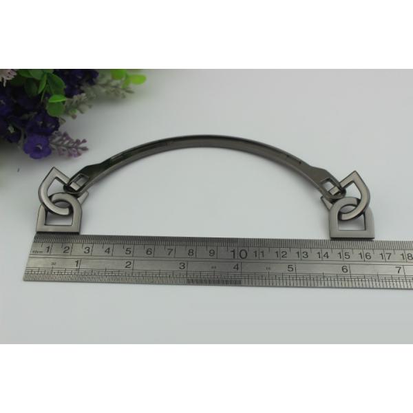 2018 Fashion trendy light gold & gunmetal color tote bag metal handle with d ring decorate