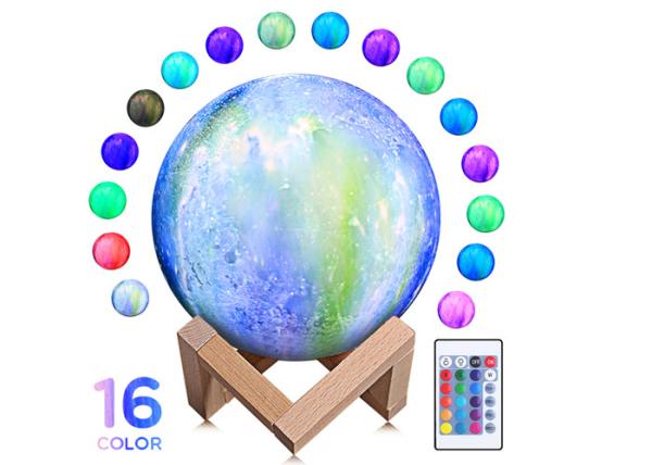 Personalized Moon Led Night Light 5.9 Inch With Stand 16 Colors RGB