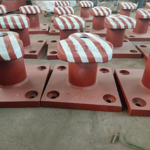 150KN T Head Cast Iron Boat Bollard Ship's Bollard Painted Bitumen Ship docking