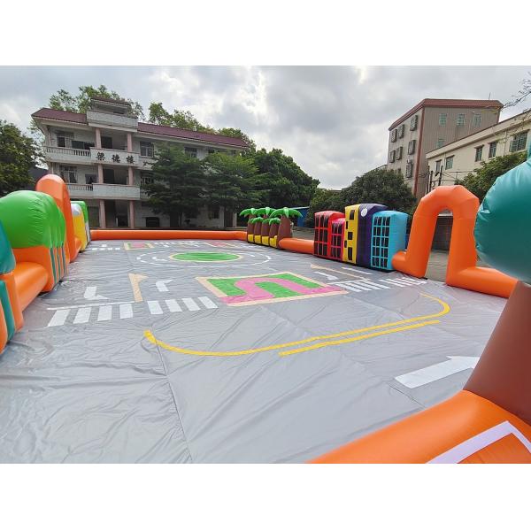 Коммерческая открытая надувная спортивная игра надувная симулируемая городская дорога надувная гоночная трасса воздушная трасса