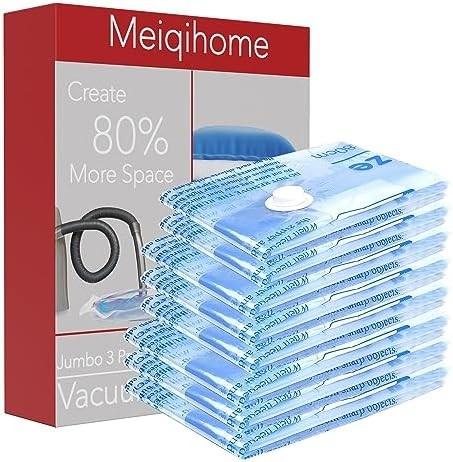 8 PACK VACUUM STORAGE BAGS WITH ELECTRIC AIR PUMP，2 JUMBO,2 LARGE,2 MIDIUM,2 SMALL BAGS