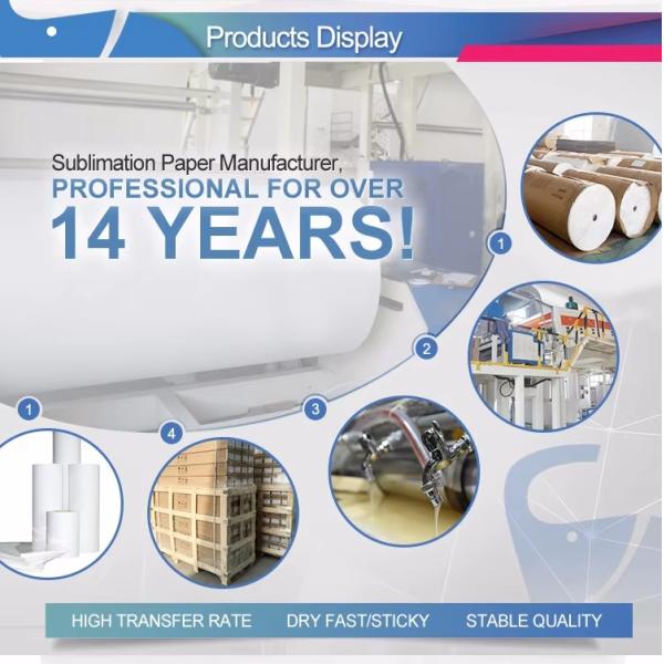 Polyester 100gsm Sublimation Heat Transfer Paper 60 Inch*100m