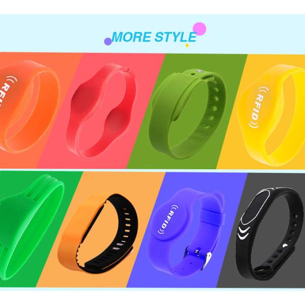 Silicone Custom Rfid Chip Pvc Nfc Adjustable Waterproof Shakeproof Silicone Wristbands Hotel Bracelet With Qr Code