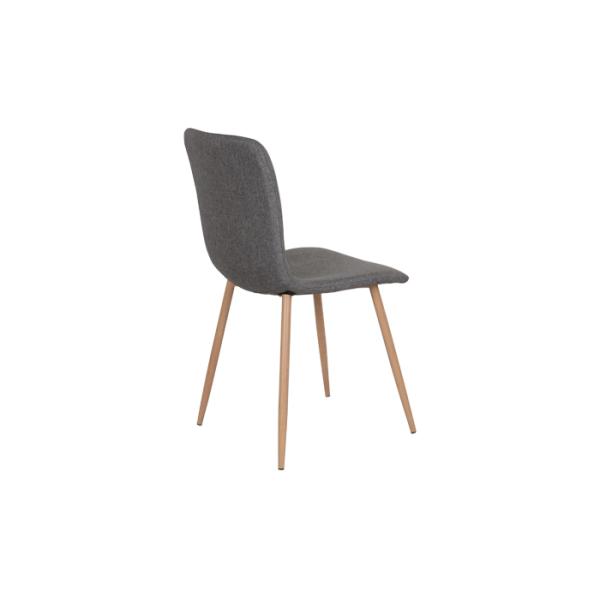 Ergonomic 87cm Height Grey Fabric Side Chair With 4 Hardwood Legs