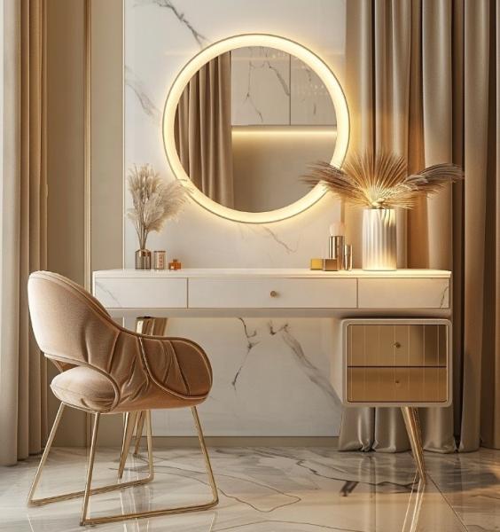 Modern Luxury Bedroom Furniture Functional Bedding Room Set With Gold Plated Top And Marble Leather Ceramic Dressers