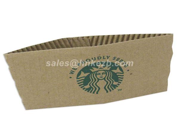 80mm Logo Print Kraft Paper Coffee Cup Sleeve ,  Ripple Coffee Cup Heat Sleeve