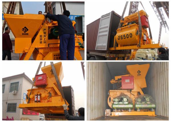 Twin Shaft Automatic Concrete Mixer Machine , 500L Stationary Dry Mortar Equipment