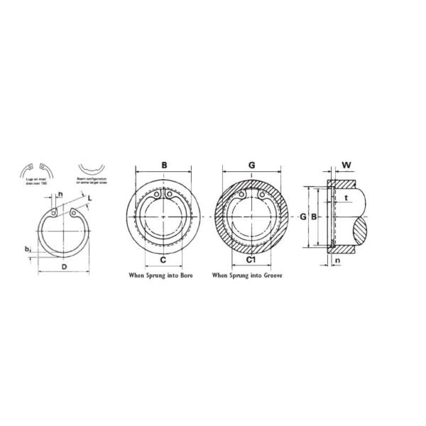 Internal Circlip Din 472 Retaining Ring Stainless Steel Din 472  40x1 75 62 X 2 100x3 105x4 160x4