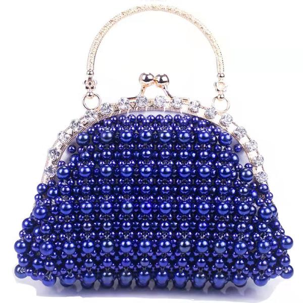 Blue Pearl Hand Bags Hand Weaving With Iron Twist For Women'S 18cm length