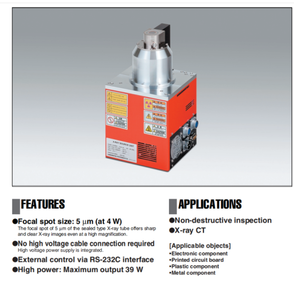130 kv Microfocus Japan Hamamatsu X-ray Tubes with the Longest Lifespan
