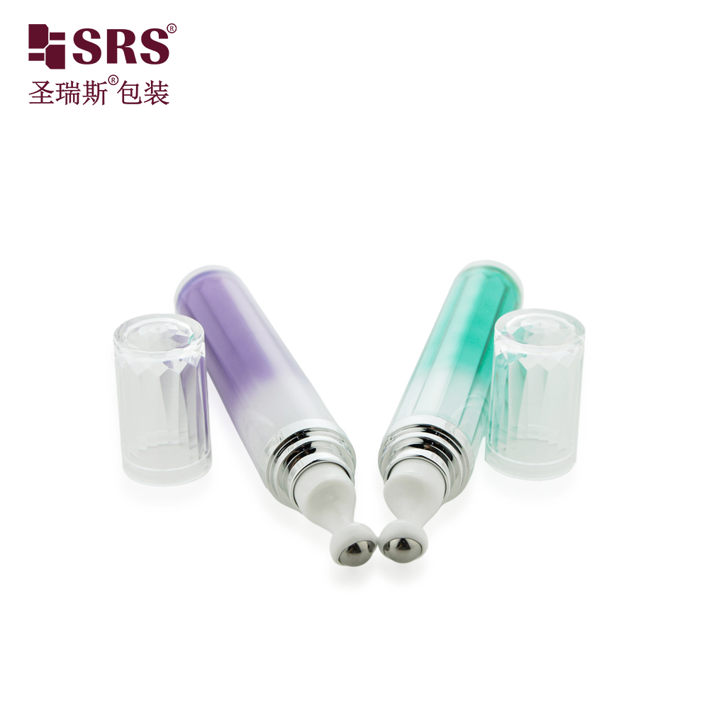 LR001-15ML 20ML Coating Blue Colored Acrylic Premium Eye Serum Lotion Pump Roller Bottle Contaienr