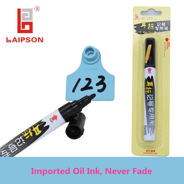 Résistant UV noir permanent du stylo de marqueur de marque d'oreille 145mm*16mm pour des bétail de moutons de porc
