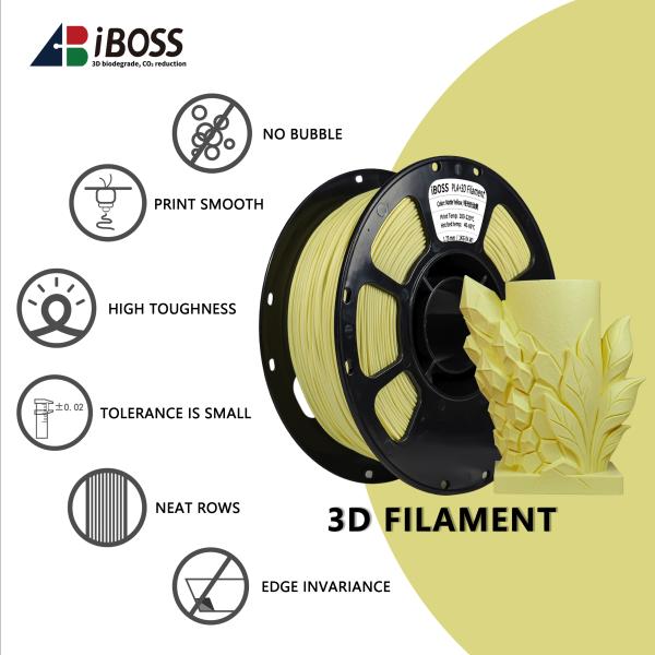 Iboss 3d Printer PLA Plus Filament Matte Yellow1.75mm FDM Forming Technology 3d Printing Filament