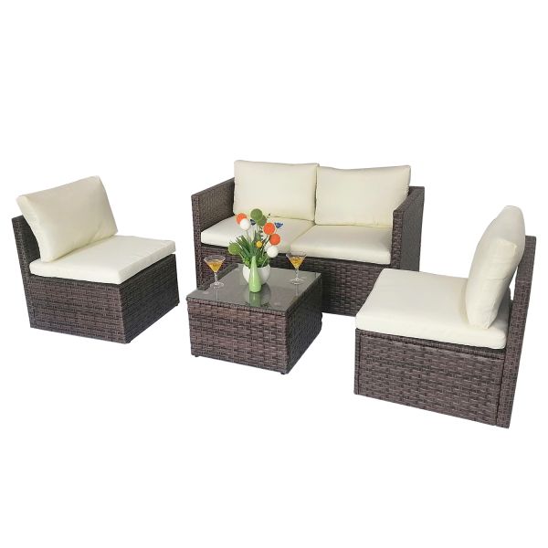 Mini Size Cheap Price Metal Frames High Quality Wicker Leisure Conversation Garden Furniture