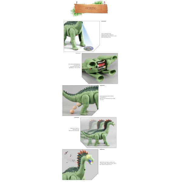 Finished Goods Children's Toy Dinosaur with Long Neck Laying Eggs and Walking Feature