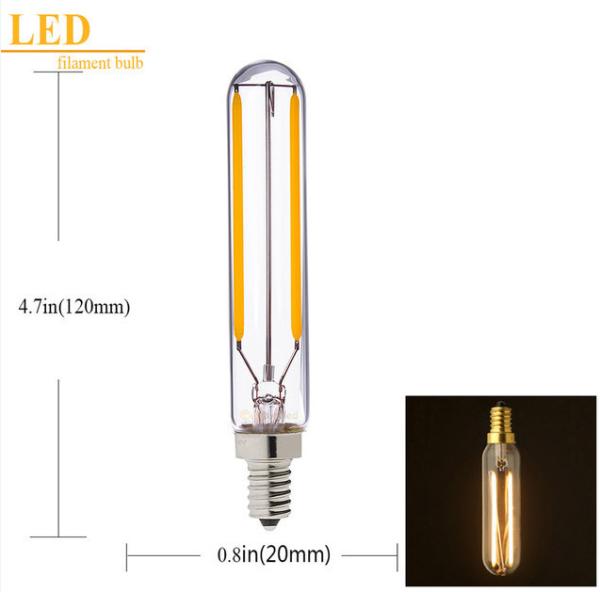 bulbos 2700K claro 240V E14 do filamento do diodo emissor de luz de Edison do espaço livre de 2W 4W T20 tubulares