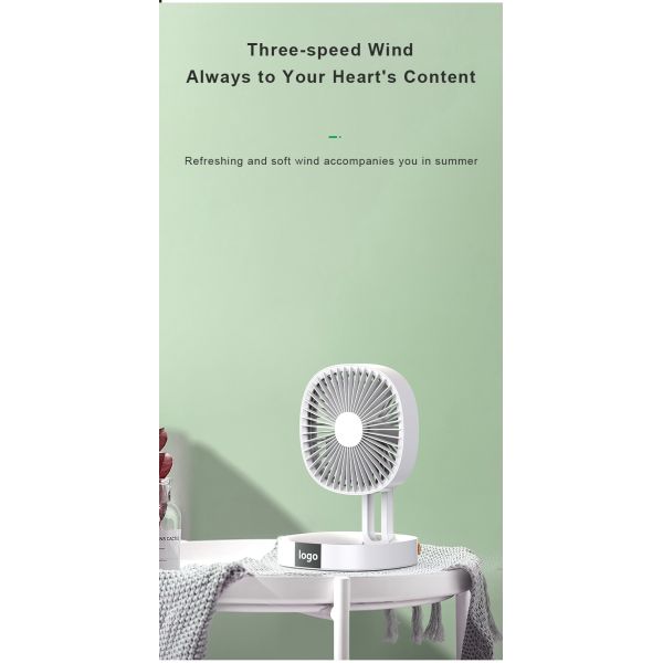Rechargeable 2000mAh Battery Portable Desk Fan With Hook High Speed Humidify Function