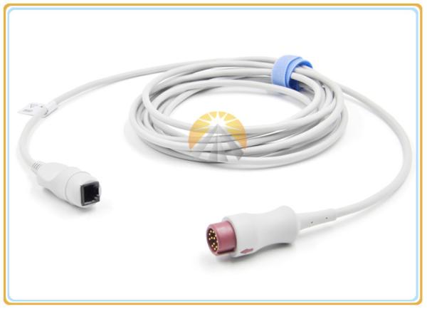Mindray Ibp Cable , Durable Round 6 Pin Medical Pressure Transducer Cable