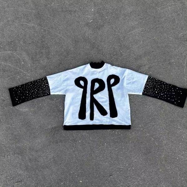 Suporte de bordado de logotipo personalizado Aplique Patch Boxy T-Shirt gráfico cortado para homens