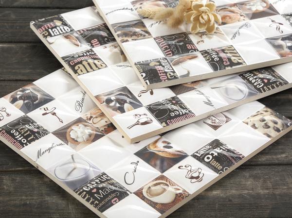 30x30cm Antibacterial Ceramic Rustic Tile White Brown