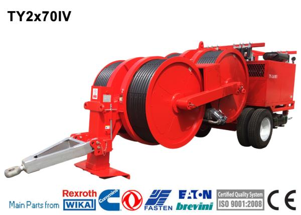 Transmission Line Stringing Equipment 2x70KN Hydraulic Wheel Tensioner