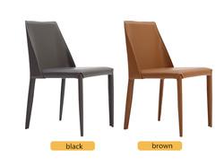 Altura de jantar de couro de jantar minimalista preta das cadeiras 50cm Seat de Brown da sela da cadeira