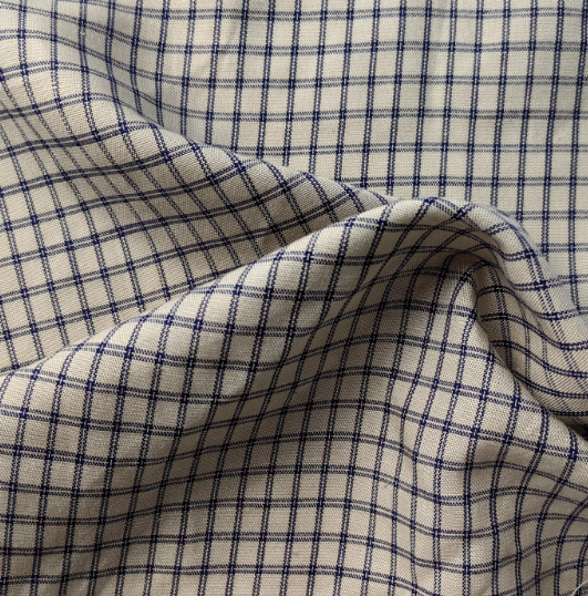 French Eco-friendly Flax Fabrics Check Yarn Dyed 60% Linen 40% Cotton Fabric for Shirt and Clothing