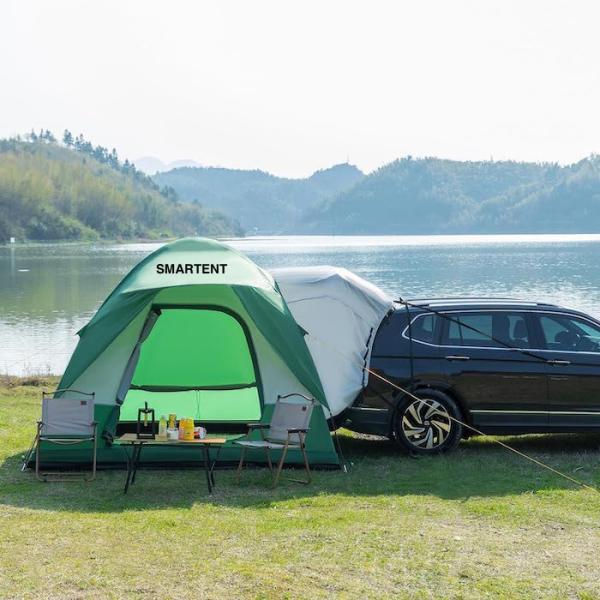 3*3*2.3M 4-6 Pessoas Verde Impermeável PU3000MM Revestido Poliéster de Fibra de Vidro Pão SUV portátil Pickup Camping Tent