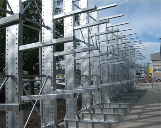 Single Sided Long Span Cantilever Storage Rack With RAL Powder Coating