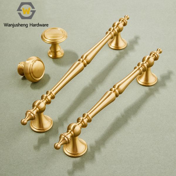 Retro Furniture Hardware Brass Cabinet Wardrobe Handle Kitchen Bedroom Living Room Furniture Handle Metal Spare Parts