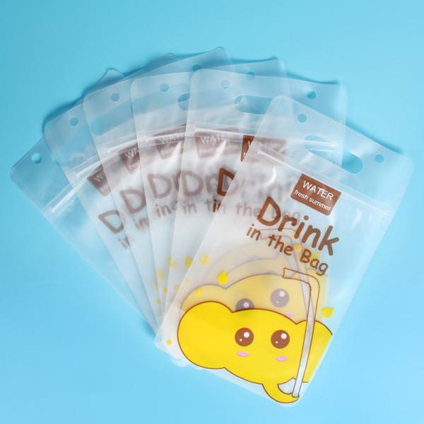 Custom Printed Stand Up Pouches Transprant Beverage Packaging Bags For Juice / Milk