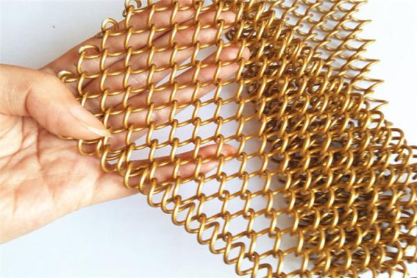 Aluminum Chain Link 1.2mm Metal Mesh Drapery For Space Divider
