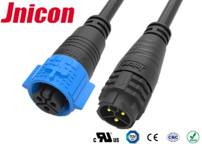 3 Pin Male To Female Molded Cable Connector 20A Current Rating RoHS Approved