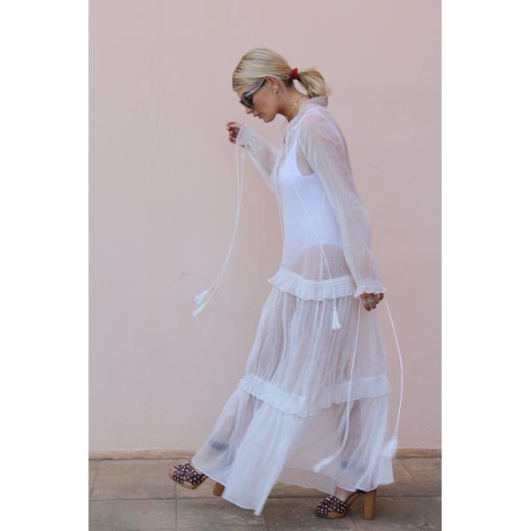Clothing Fashion Women See-Through Sexy Beach Cover Up Dresses