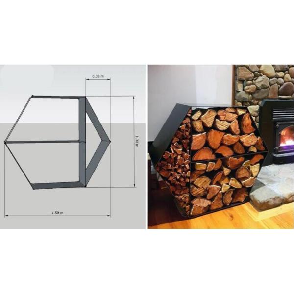 Древесина на открытом воздухе камина шестиугольная штабелируя шкаф журнала швырка Corten стальной