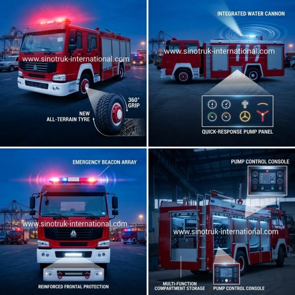 Mine Dust Fire Tender Vehicle / Modern Fire Trucks 15-20CBM LHD With ISO