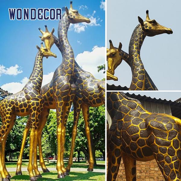 Outdoor Casting Statue Bronze Giraffe Sculptures for Garden