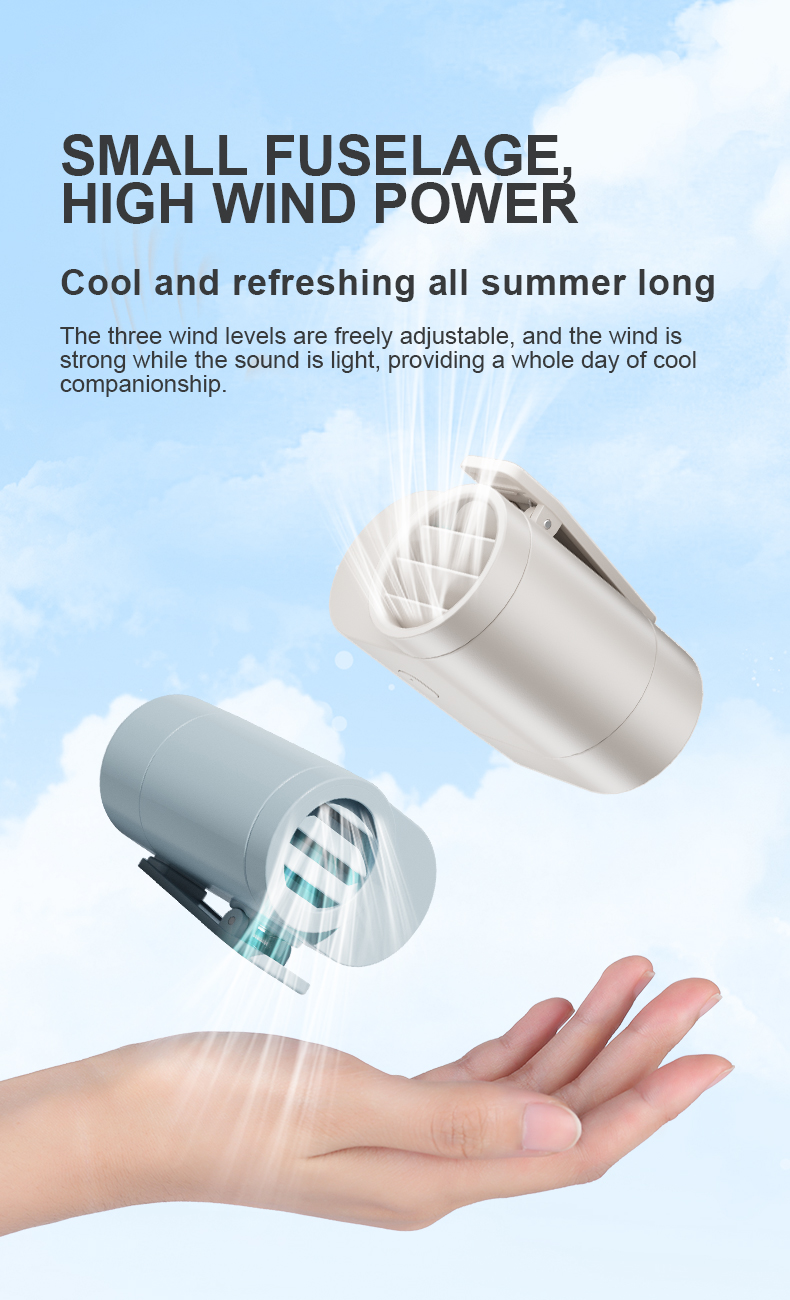Factory Direct Hat Umbrella Waist Collar Multi-Position Clip Custom Logo Appearance Packaging Clip-On Portable Waist Fan