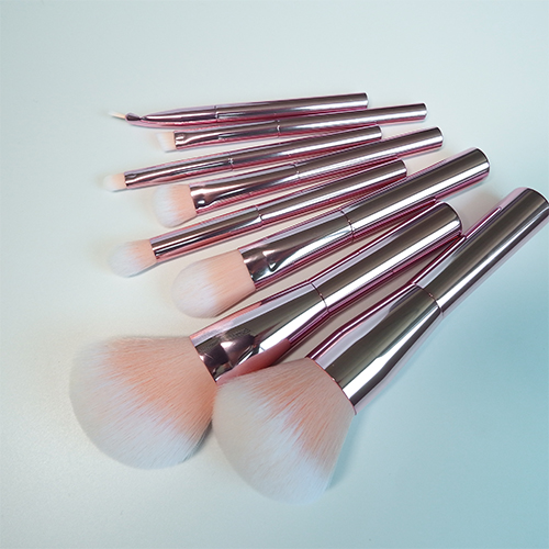 Ручка мягкого пинка лоска набора щетки макияжа волос роскошного высокого алюминиевая