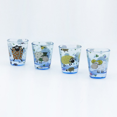80ml Shamrock cup Wholesale with color spraying and decal fired  unique design for cultural enthusiast