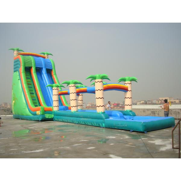 Commercial Grade Inflatable Pool Slide with Palm Trees