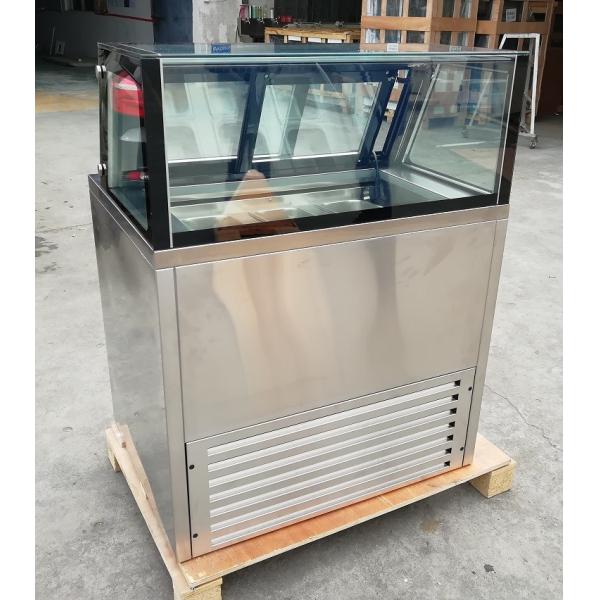 7 Pans Stainless Steel Ice Cream Showcase Freezer with Auto Defrost