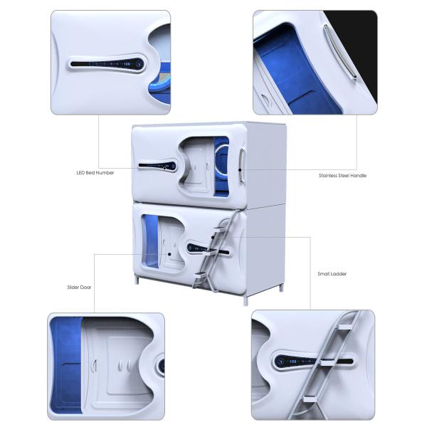 Modern Soundproof Capsule Bed Horizontal Sleep Box Lovely Small Ladder