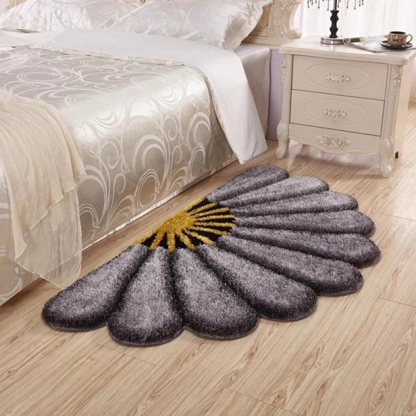 Fan shape flower shape plush shaggy carpet home rug soft decoration colors available