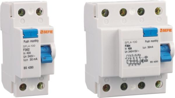50 Amp Two Pole RCCB Circuit Breaker 230 Volt  Bakelite Material Transpaent Cover